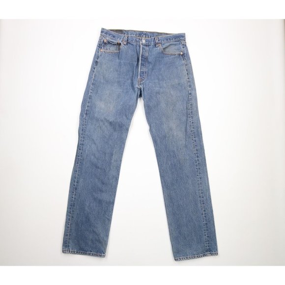 Vintage 90s Levis 501xx Mens 36x34 Distressed Original Fit Button Fly Jeans USA